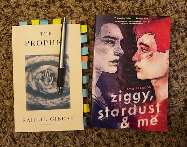 Two books: The prophet on the left and Ziggy, Stardust & Me on the right. 